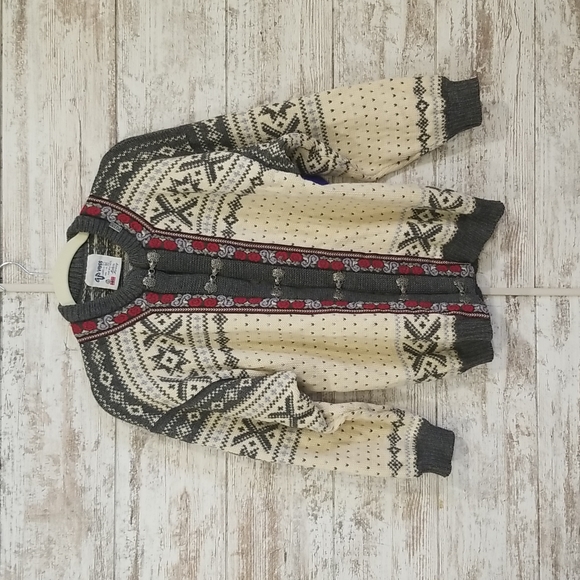 Ivory/gray wool cardigan - Picture 1 of 1